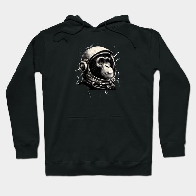 Astronaut Monkey wearing space helmet, meditate Hoodie by CareTees